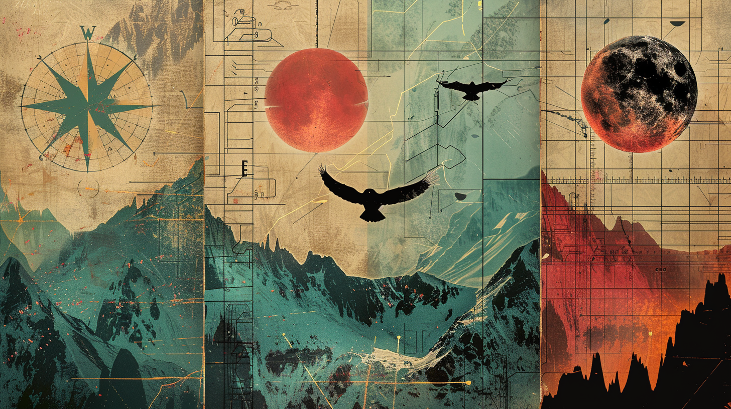 Abstract raven-texture banner